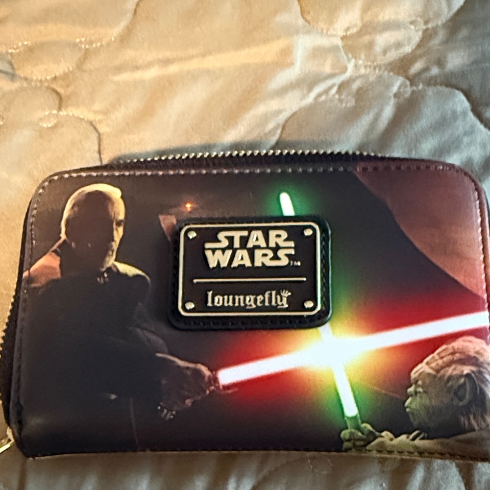 Loungefly Star Wars Lightsaber Graphic Zip Wallet - Black, Red, Green, Yellow - Picture 11 of 11